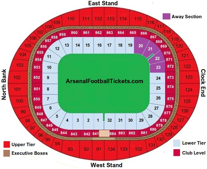 Seating Plan For Arsenals Emirates Stadium